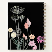 スケッチブックの花を描くのが大好きな少女 ノートブック (裏面)