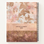 スケッチブックエレガントバラ金ゴールドピンクマーブル ノートブック (裏面)