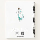 スケッチブックカスタムアートワークのモノグラムタイポグラフィ ノートブック (裏面)