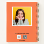 スケッチブック コーラル オレンジ 写真 タイポグラフィ ノートブック (裏面)