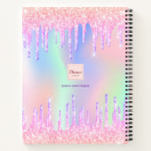 スケッチブック ピンク パープル ドリップス ノートブック (裏面)