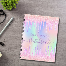 スケッチブック ピンク パープル ドリップス ノートブック
