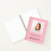 スケッチブック ピンク フォト 子ども 子供 タイポグラフィー ノートブック (内部)