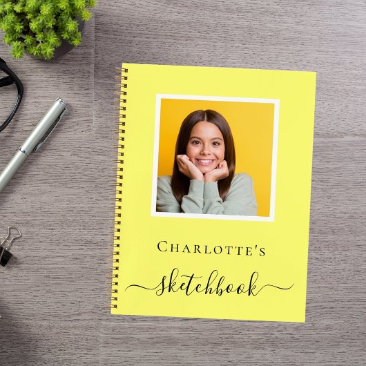 スケッチブック 黄色 写真 タイポグラフィ ノートブック