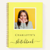 スケッチブック 黄色 写真 タイポグラフィ ノートブック (正面)