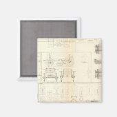 スケッチボート，橋，ワゴン，発射体 マグネット (正面/裏面)