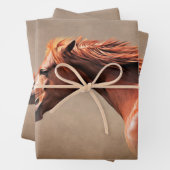 スケッチポートレート馬 ラッピングペーパーシート (インサイチュ)