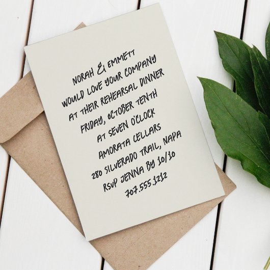 スケッチマーカーリハーサルディナー 招待状