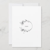 スケッチモダンフローラリース結婚式招待状 (裏面)