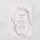 スケッチモダンフローラ結婚式レセプションカード エンクロージャーカード (正面/裏面)