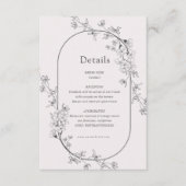 スケッチモダンフローラ結婚式レセプションカード エンクロージャーカード (正面)