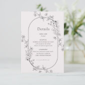 スケッチモダンフローラ結婚式レセプションカード エンクロージャーカード (スタンド正面)