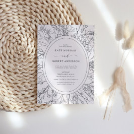 スケッチモダンフローラ結婚式招待状