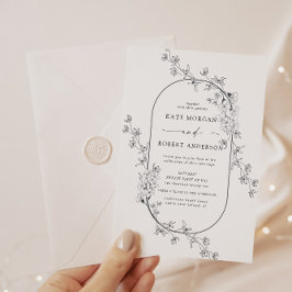 スケッチモダンフローラ結婚式招待状