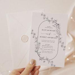 スケッチモダンフローラ結婚式招待状