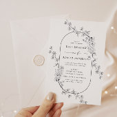 スケッチモダンフローラ結婚式招待状