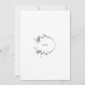 スケッチモダンフローラ結婚式招待状 (裏面)