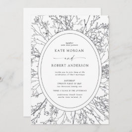 スケッチモダンフローラ結婚式招待状