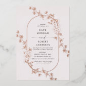 スケッチモダン結婚フローラ箔の招待状 箔招待状 (正面)