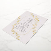 スケッチモダン結婚フローラ 箔招待状 (回転した状態)
