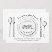 スケッチリハーサルディナーの設定を配置 招待状 (正面/裏面)