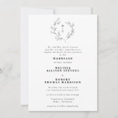 スケッチリースフォーマルブラック&ホワイト結婚ズ 招待状 (正面)