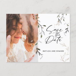 スケッチリーフ植物葉写真結婚の数 案内ポストカード