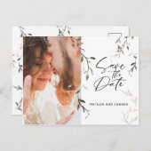 スケッチリーフ植物葉写真結婚の数 案内ポストカード (正面/裏面)