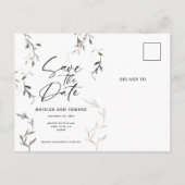 スケッチリーフ植物葉写真結婚の数 案内ポストカード (裏面)