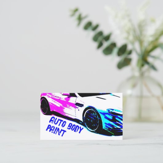 スケッチレースカー自動体サー絵を描ビス 名刺 (スタンド正面)