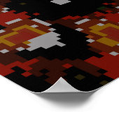 スケッチヴィンテージの花のデザイン(赤、茶色、および ポスター (角)