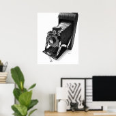 スケッチヴィンテージカメラアートプリント ポスター (ホームオフィス)