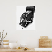 スケッチヴィンテージカメラアートプリント ポスター (キッチン)