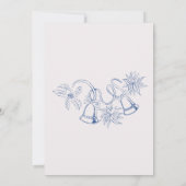 スケッチヴィンテージブルーゴールデンクリスマスパーティー 招待状 (裏面)