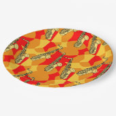 スケッチーなサクソフォーン格子 ペーパープレート (アングル)