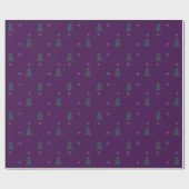 スケッチークリスマスツリー&スノーフレークラッピング紙 ラッピングペーパー (フラット)