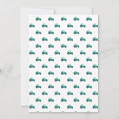 スケッチーグリーントラクターファーム誕生日サンキューカード 招待状 (裏面)