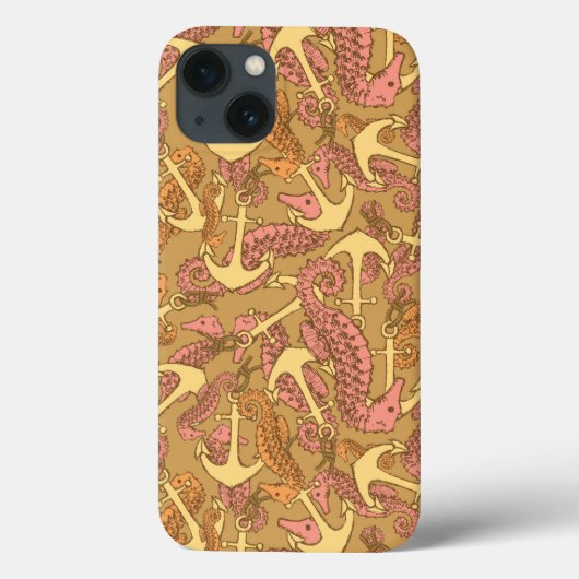 スケッチーシーホース及びいかりパターン Case-Mate iPhoneケース (裏面)