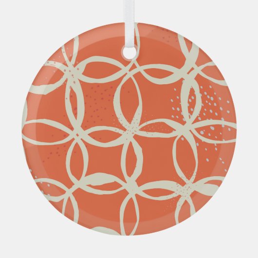 スケッチージサークルトレンディーシームレスデザイン ガラスオーナメント (正面)