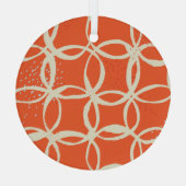 スケッチージサークルトレンディーシームレスデザイン ガラスオーナメント (裏面)