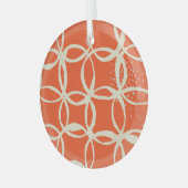 スケッチージサークルトレンディーシームレスデザイン ガラスオーナメント (正面左)