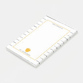 スケッチーストライプイエローアップル先生 ポストイット (アングル)