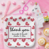 スケッチー赤いハート結婚ズ ペーパープレート (パーティー)