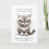 スケッチ中の猫10匹のうち、不機嫌なユーモアの猫9 カード (正面)