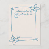 スケッチ可愛い波状の弓枠ベビー表示アドバイスカード エンクロージャーカード (正面)