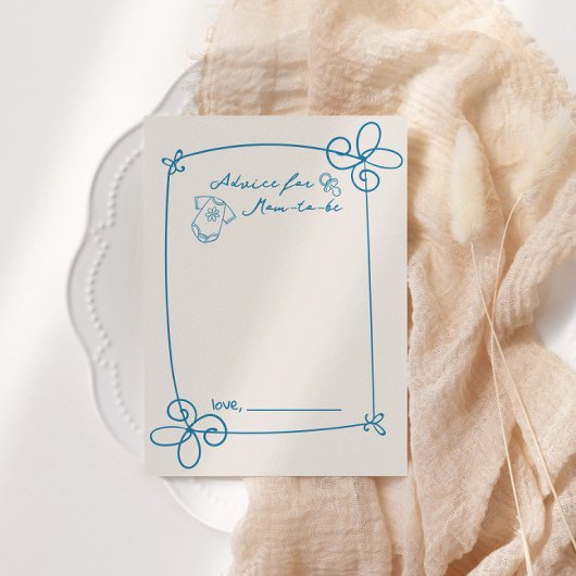 スケッチ可愛い波状の弓枠ベビー表示アドバイスカード エンクロージャーカード