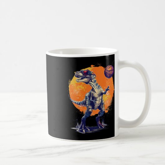 スケッチ好きな人のための恐竜T-Rexアートワーク図面 コーヒーマグカップ (右)