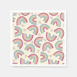 スケッチ幸せな虹の紙吹雪ナプキン スタンダードカクテルナプキン