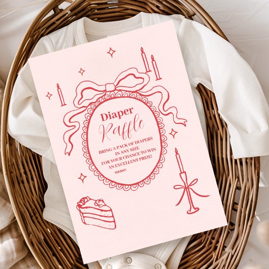 スケッチ手引き弓ベビーシャワーおむつラッフル エンクロージャーカード