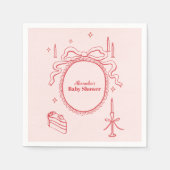 スケッチ手引き弓ベビーシャワー スタンダードカクテルナプキン (正面)